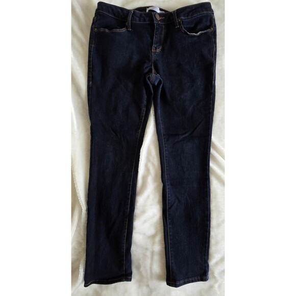 Low Rise Straight Leg Stretch Dark Wash Denim Jeans Women's Size 13 or 30" Waist - Picture 2 of 9